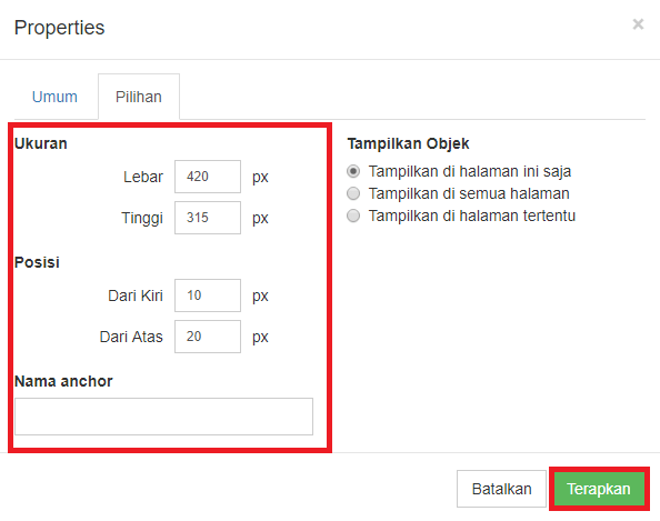 Property tab